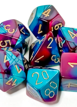 Chessex 7 - Purple-Teal and gold