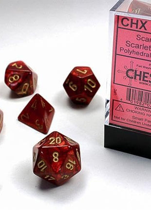 Chessex 7 - Scarab Scarlet and Gold
