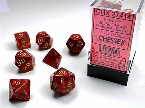 Chessex 7 - Scarab Scarlet and Gold