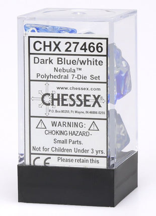 Chessex 7 - Dark blue & White