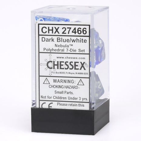 Chessex 7 - Dark blue & White