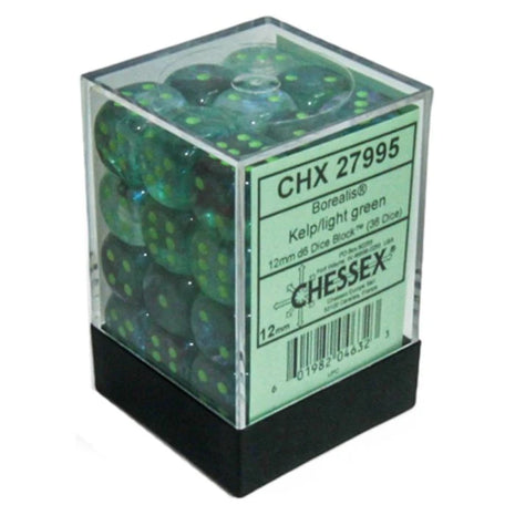 Chessex - 12mm Borealis Luminary Kelp/light green (36)