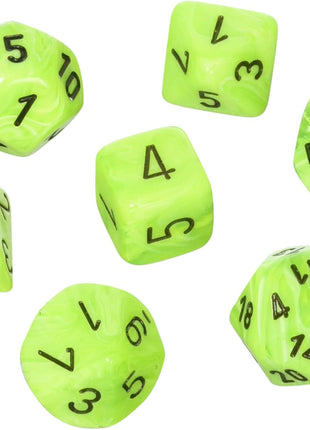 Chessex 7 - Bright Green and Black