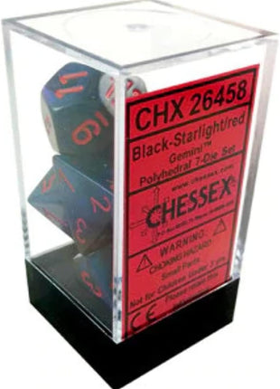Chessex 7 - Black-Starlight and Red