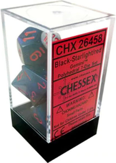 Chessex 7 - Black-Starlight and Red