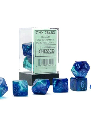 Chessex 7 - Gemini Luminary Blue-Blue with Light Blue