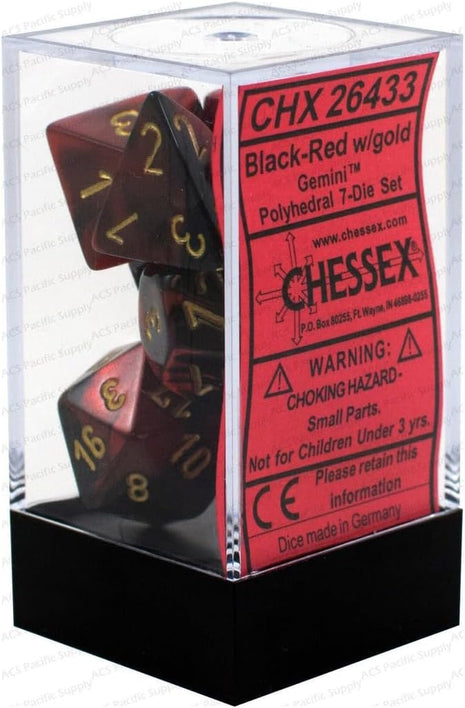 Chessex 7 - Black/Red/Gold