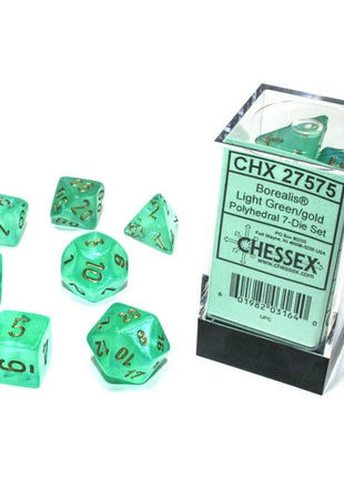 Chessex 7 - Borealis Luminary Light Green with Gold