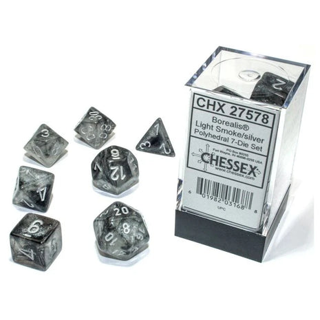 Chessex 7 - Borealis Luminary Light Smoke with Silver
