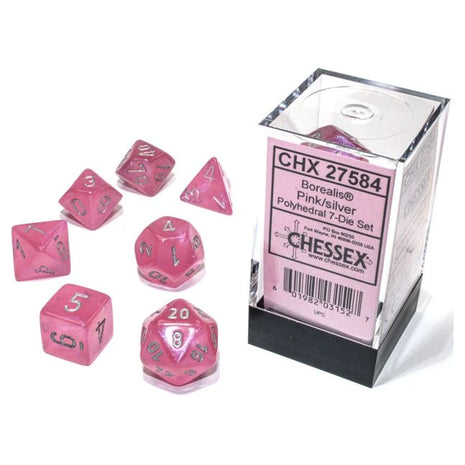 Chessex 7 - Borealis Luminary Pink with Silver
