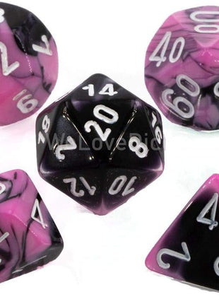 Chessex 7 - Black/Pink/White