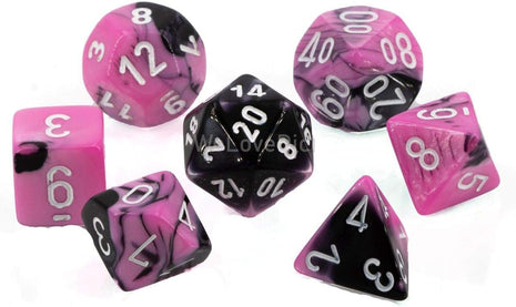 Chessex 7 - Black/Pink/White
