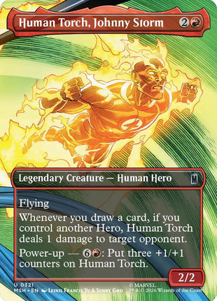 Human Torch, Johnny Storm (Borderless)