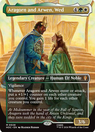 Aragorn and Arwen, Wed (Borderless)
