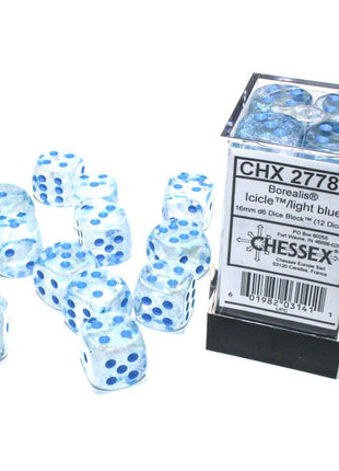 Chessex 12 - 16mm Borealis Luminary Icicle with Light Blue