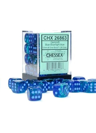 Chessex - 16mm Gemini Luminary Blue-Blue with Light Blue (36)