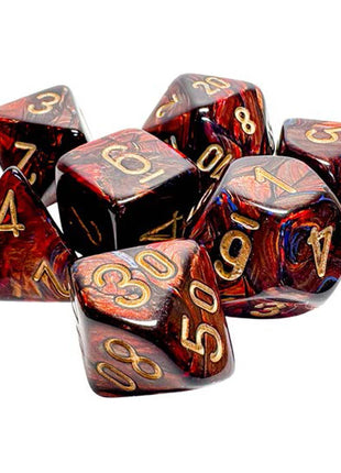 Chessex 7 Mega - Scarab Blue Blood/Gold