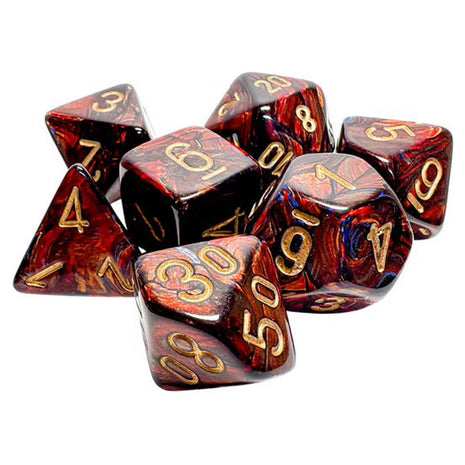 Chessex 7 Mega - Scarab Blue Blood/Gold