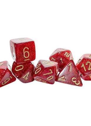 Chessex 7 Mega - Glitter Ruby/Gold