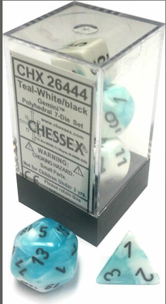 Chessex 7 - Teal & White