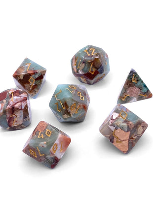 Norse Foundry: Snake Skin Imperial Jasper - 7 Piece Dice