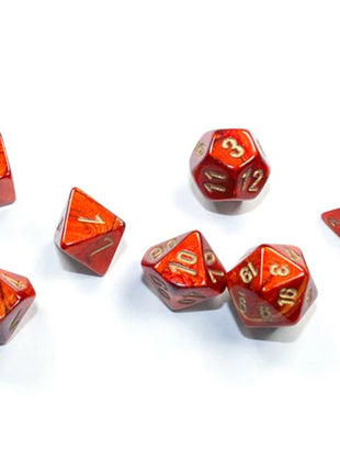 Chessex 7 Mini: Scarab Scarlet with Gold