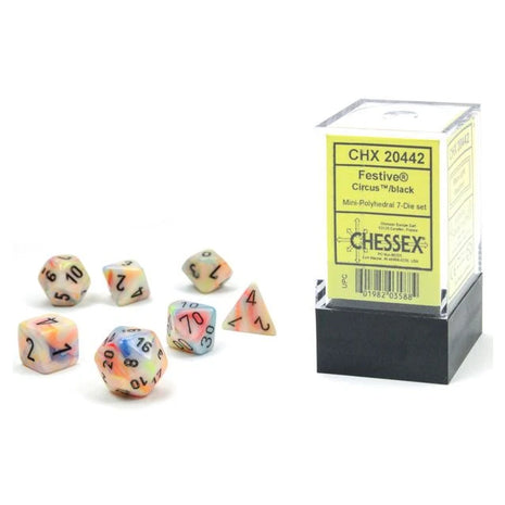 Chessex 7 Mini: Festive Circus with Black