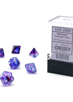 Chessex 7 Mini: Nocturnal with Blue