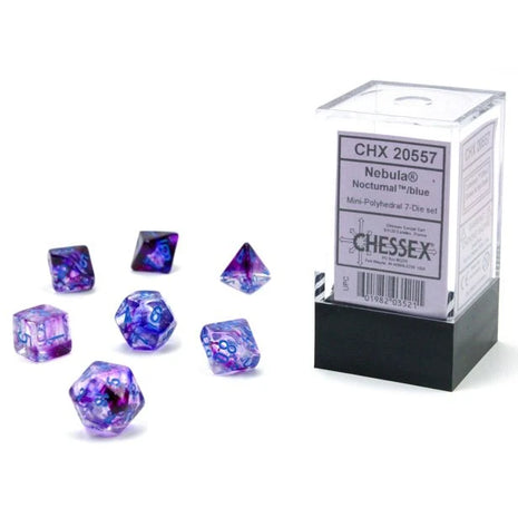 Chessex 7 Mini: Nocturnal with Blue
