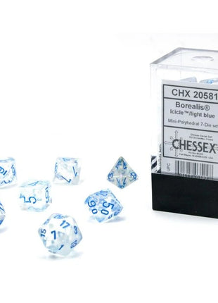 Chessex 7 Mini: Icicle with Light Blue