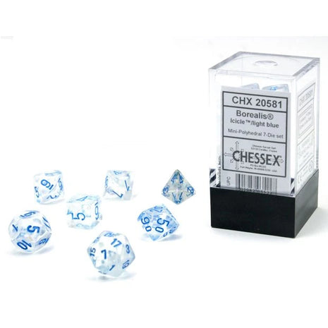 Chessex 7 Mini: Icicle with Light Blue