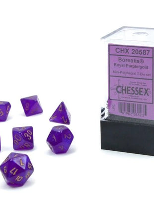 Chessex 7 Mini: Royal Purple with Gold