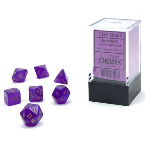 Chessex 7 Mini: Royal Purple with Gold