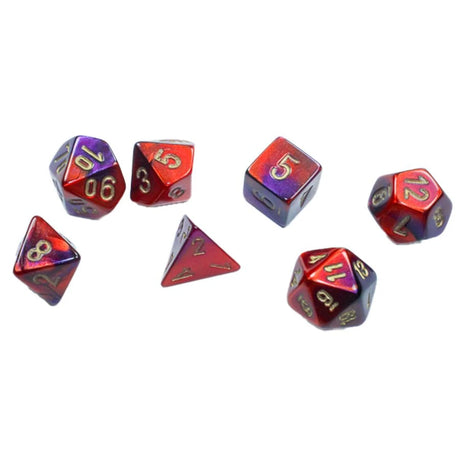 Chessex 7 Mini: Purple Red with Gold