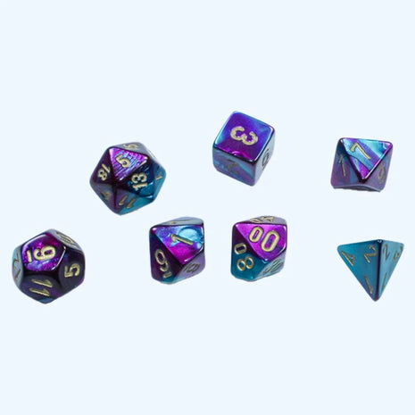 Chessex 7 Mini: Purple Teal with Gold