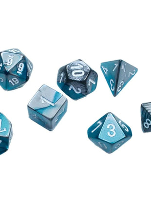 Chessex 7 Mini: Steel Teal with White