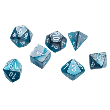 Chessex 7 Mini: Steel Teal with White
