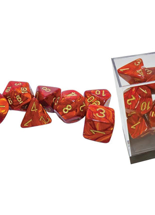 Chessex 7 Mega - Scarab Scarlet/gold