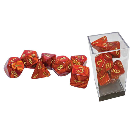 Chessex 7 Mega - Scarab Scarlet/gold