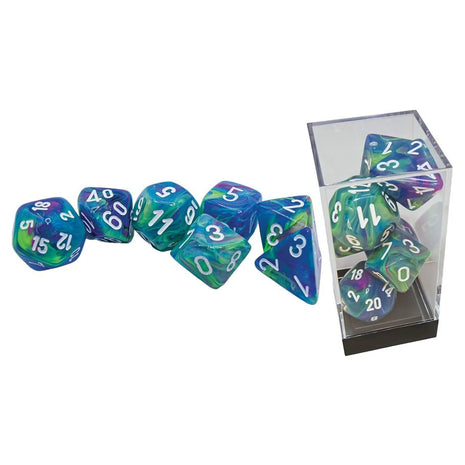 Chessex 7 Mega - Festive Waterlily/white