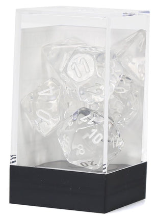 Chessex 7: Translucent Clear/White