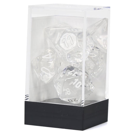 Chessex 7: Translucent Clear/White