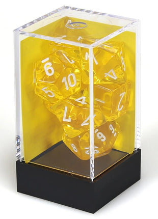 Chessex 7: Translucent Yellow with White