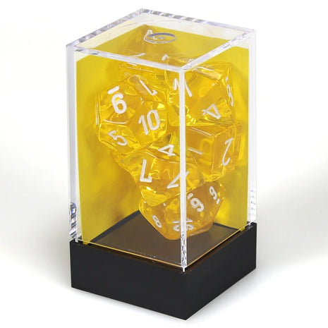 Chessex 7: Translucent Yellow with White