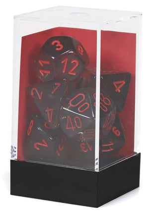 Chessex 7: Translucent Smoke with Red