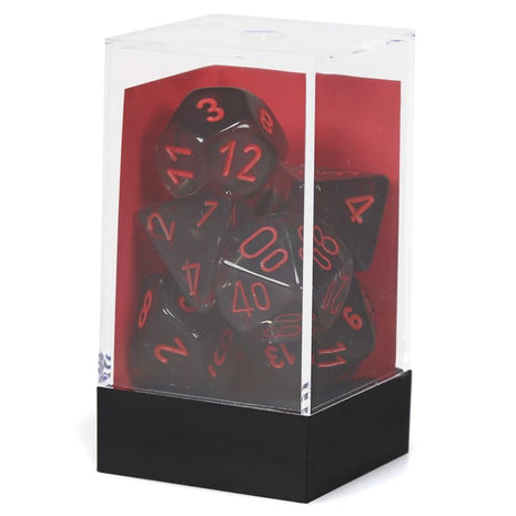 Chessex 7: Translucent Smoke with Red