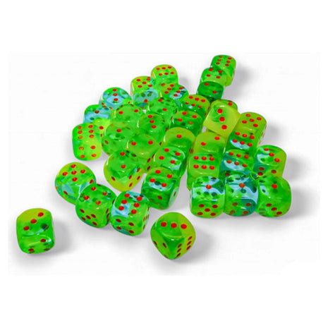 Chessex 12mm d6 Plasma Luminary Green-Teal/orange (36)