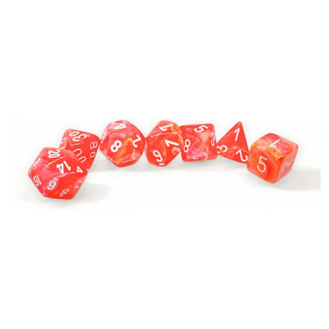 Chessex 7 - Polyhedral Luminary Dahlia/white