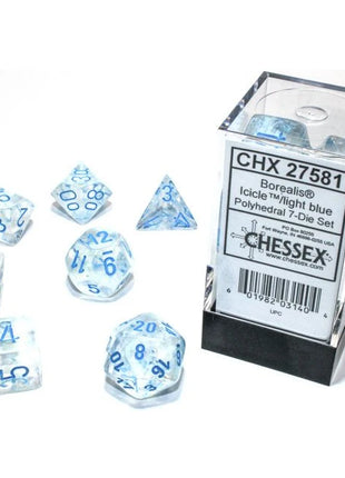 Chessex 7: Icicle with Light Blue