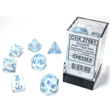 Chessex 7: Icicle with Light Blue